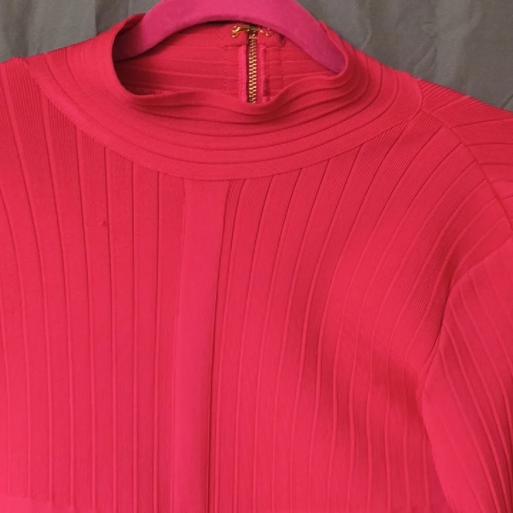 VENUS Vibrant Pink Long Sleeve Dress - Picture 7 of 16